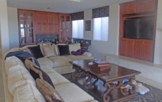 Family room with white couch