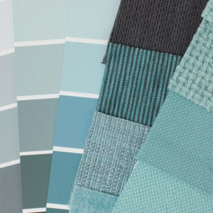 Teal and Blue Material Swatches