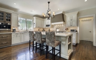 Kitchen of white and taupe