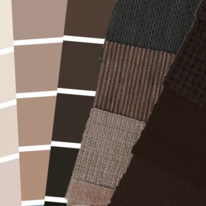 Color Swatches of adjacent Photo in beige and dark browns